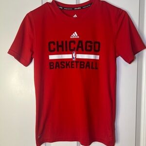 Adidas Red Chicago Basketball Short Sleeve Tee